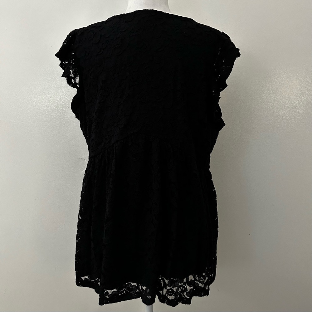Stretch Lace V-Neck Ruffle Babydoll - Picture 6 of 6